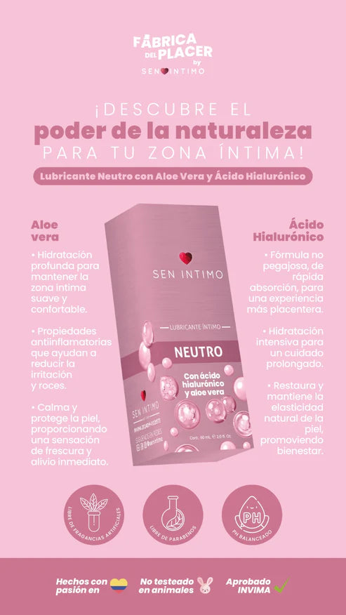 Lubricante Neutro con Ácido Hialurónico y Aloe Vera x 55 ml