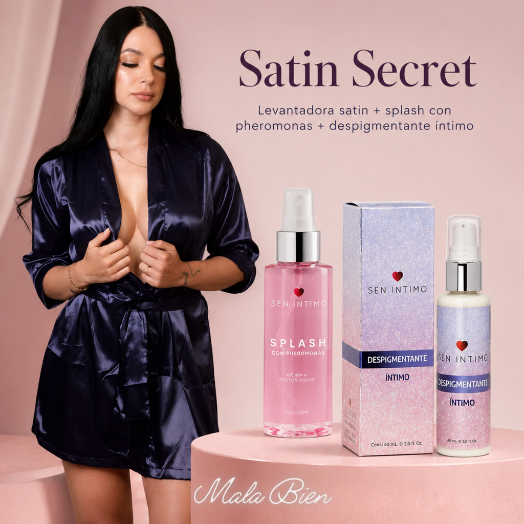 9. Satin Secret | Bata Satin + Splash + Despigmentante Íntimo