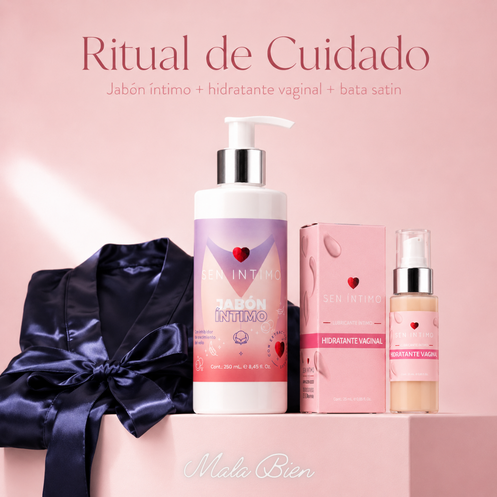 11. Ritual de Cuidado | Jabón Íntimo + Hidratante Vaginal + Bata Satin
