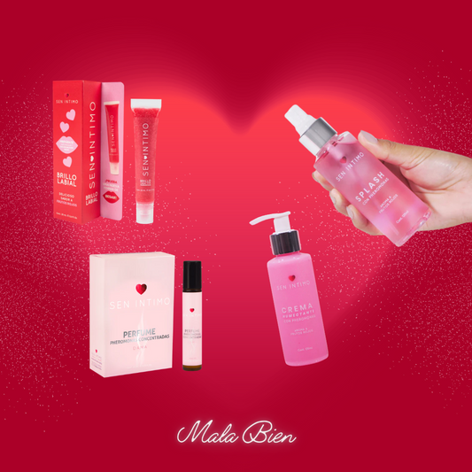 Set #14 - Pheromonas Concentradas (Roll On) + Splash, Crema y Brillo Labial de Frutos Rojos Con Pheromonas (Sen íntimo)