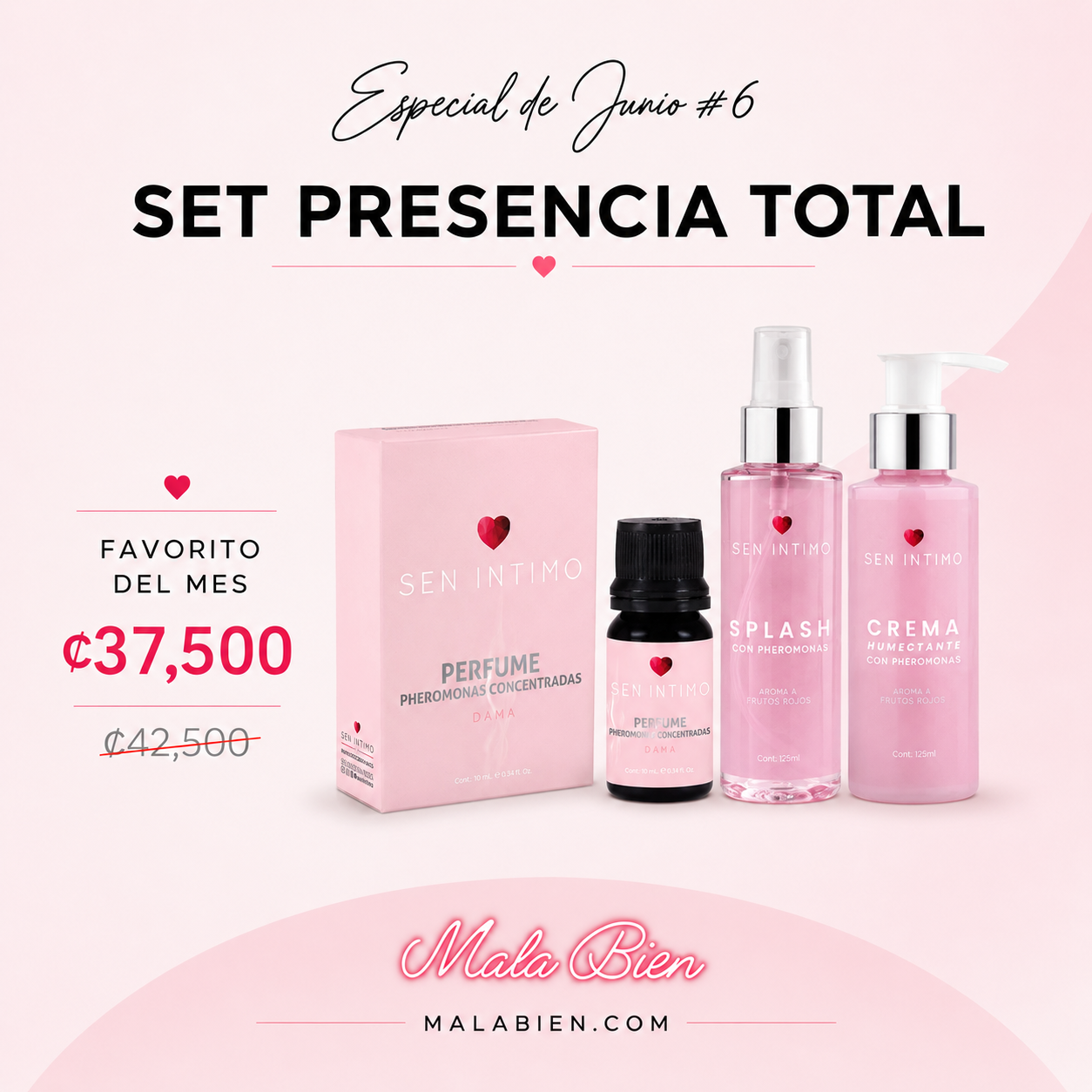 Set Presencia Total | Pheromonas + Splash + Crema Humectante