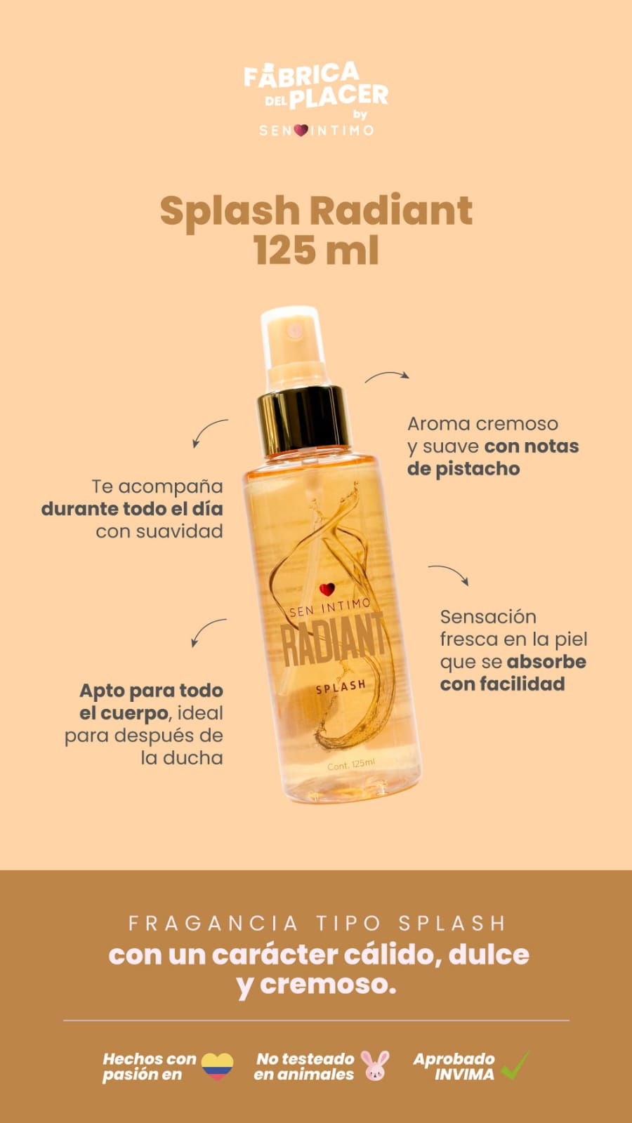 Splash con Pheromonas: Radiant 💛 (125ml)
