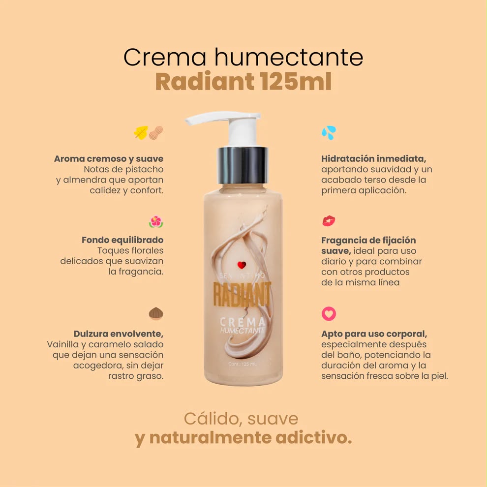 Crema Humectante Radiant con Attract 125ml – Sen Íntimo