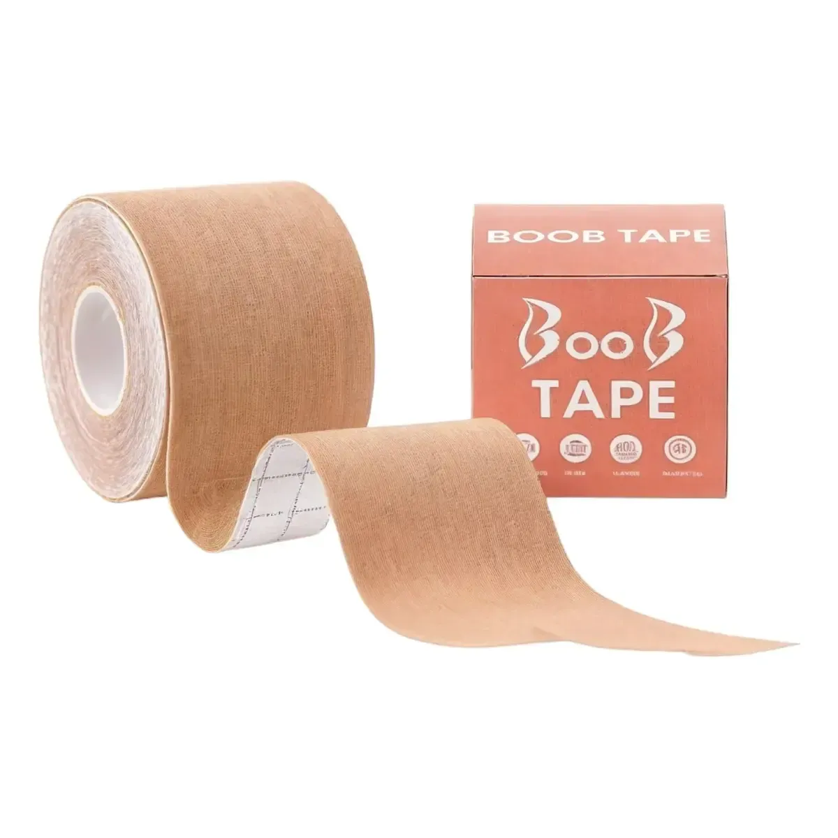 Rollo de Boob Tape en tono nude con su caja