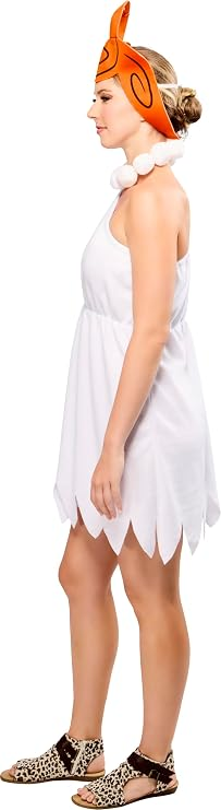 Vestido blanco de un hombro de Vilma, vista de perfil