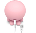 Vista posterior del succionador rosa con conexión de carga USB