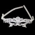 Antifaz blanco calado con adornos ornamentales y cintas para atar