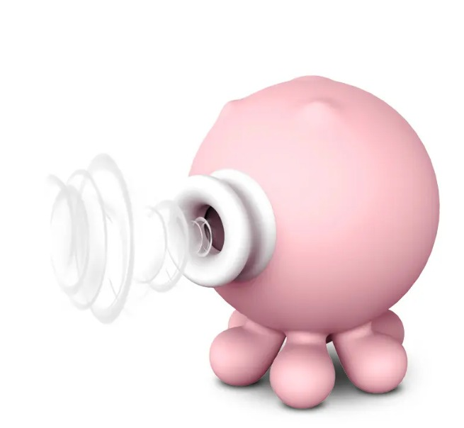 Succionador de clítoris rosa con diseño de pulpo