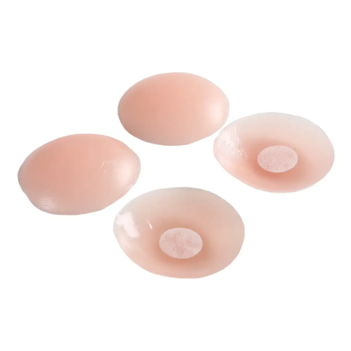 Pezoneras redondas en tono nude rosado, vistas por ambos lados