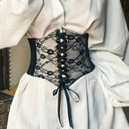 Corset de encaje negro con elástico